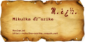 Mikulka Őszike névjegykártya